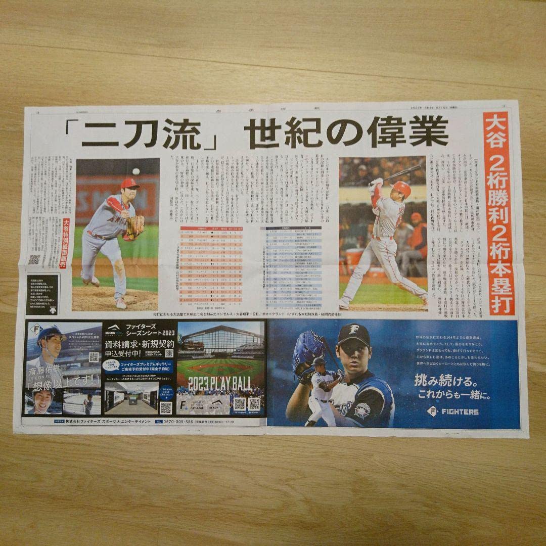 Amazon.co.jp: 岩手日報特別号外 大谷翔平2桁勝利2桁本塁打 ほか